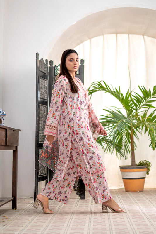 ROSE BLEND - Embroidered 3-PC Lawn Dress