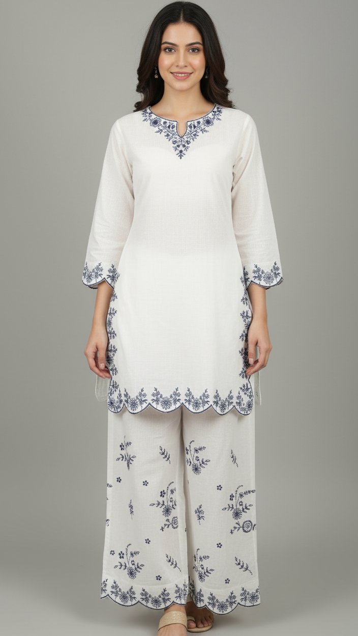 Blue moon- Embroidered2-PC Khaddar Dress