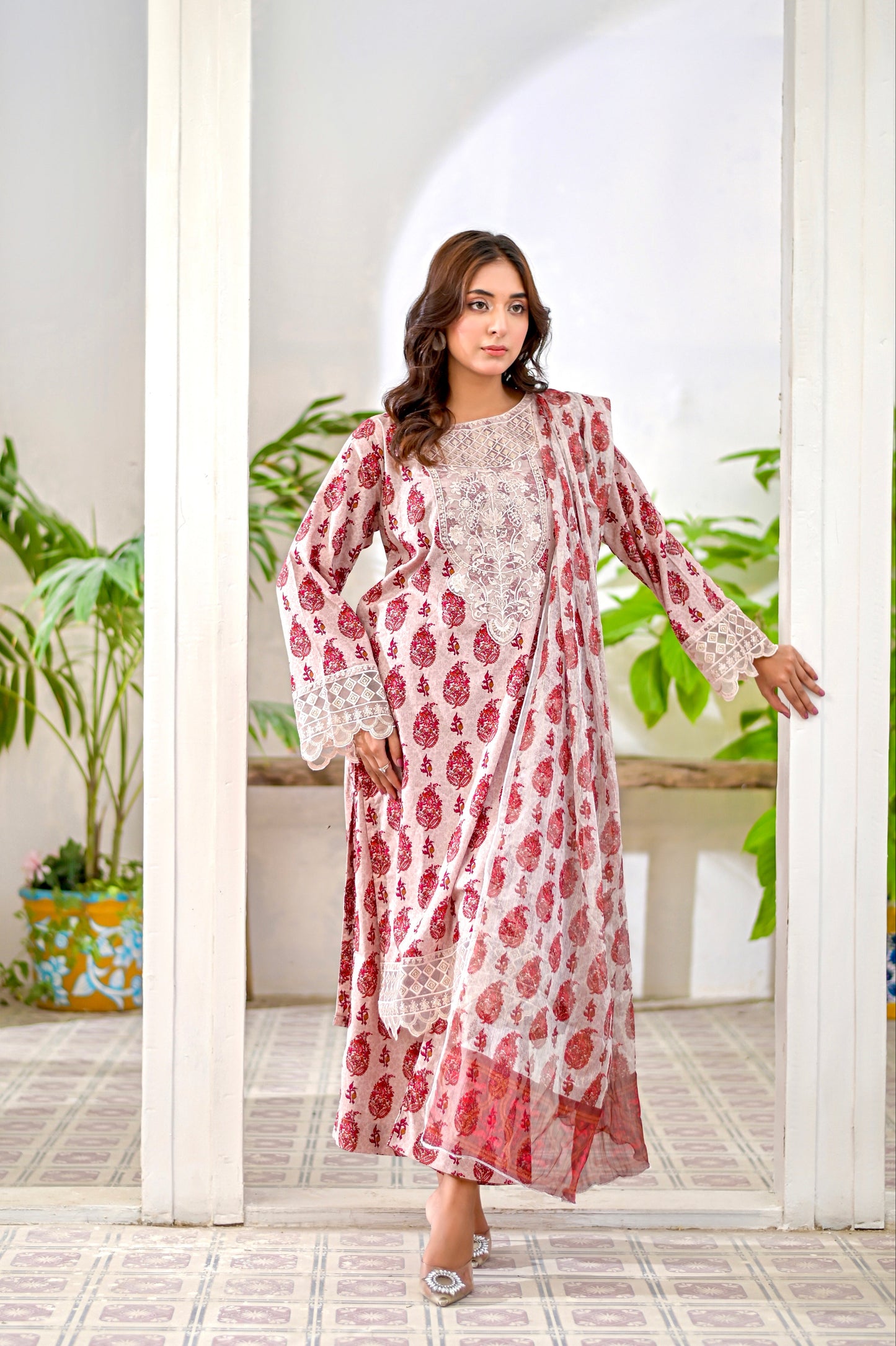 RUBY ROUGE - Embroidered 3-PC Lawn Dress