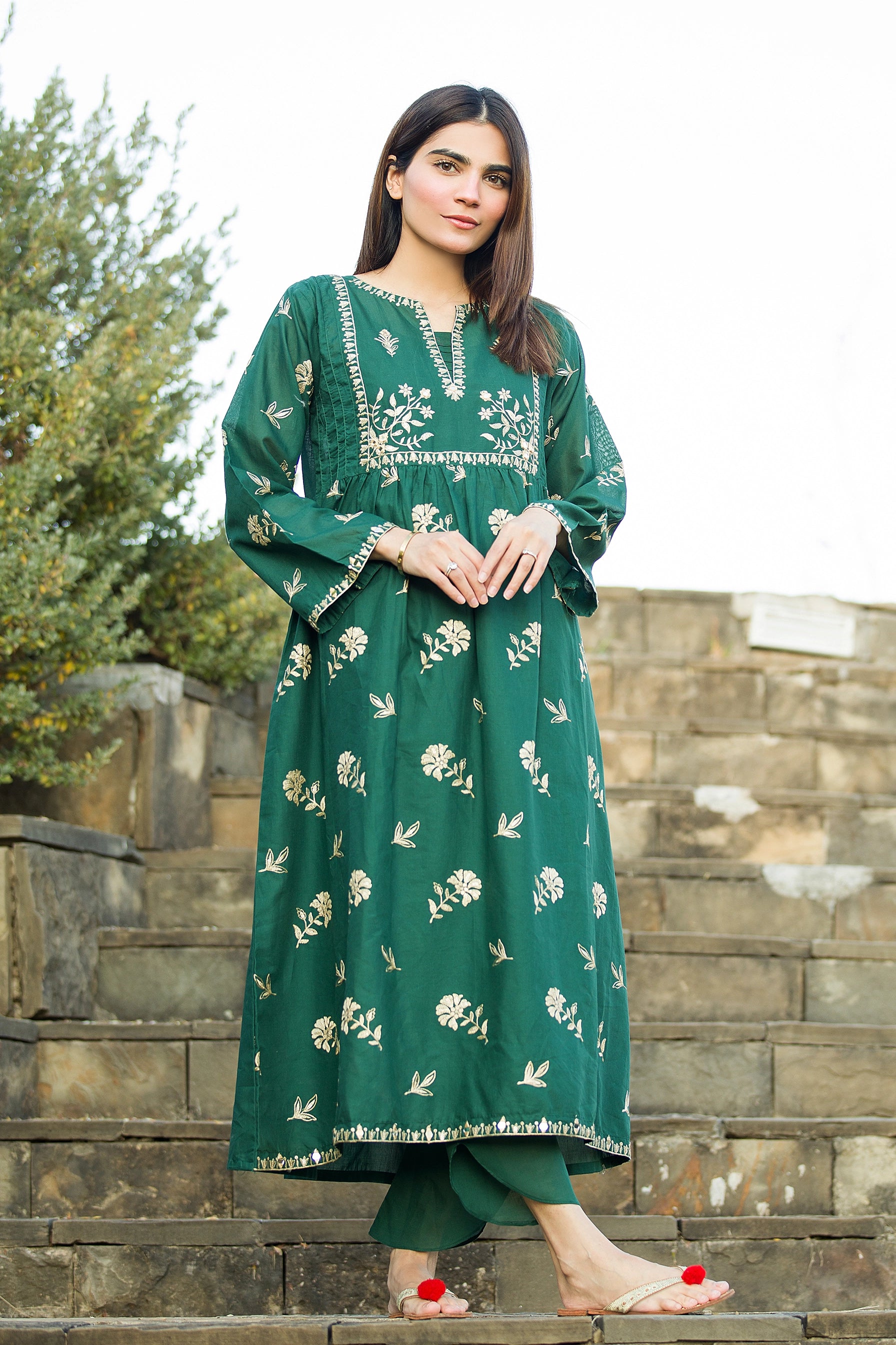 MINAH - Green 2 PEC | Pakistani Designer Stitched Mirror Frock | - Mak fashion Mak Fashion MINAH - Green 2 PEC | Pakistani Designer Stitched Mirror Frock | - Mak fashion Mak Fashion