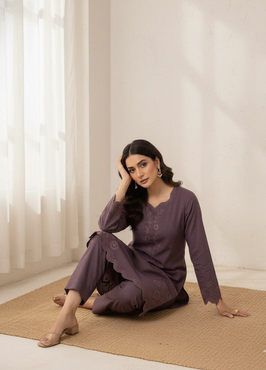 Ayza - Embroidered2-PC Khaddar Dress