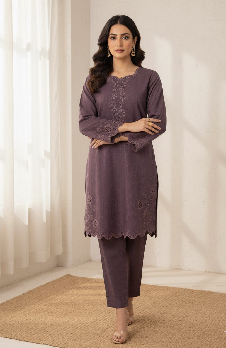 Ayza - Embroidered2-PC Khaddar Dress