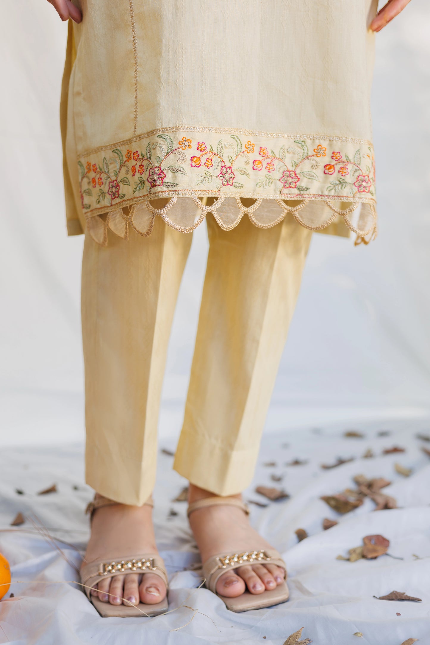 Beige - Luxury Embroidered 2PC Lawn Dress