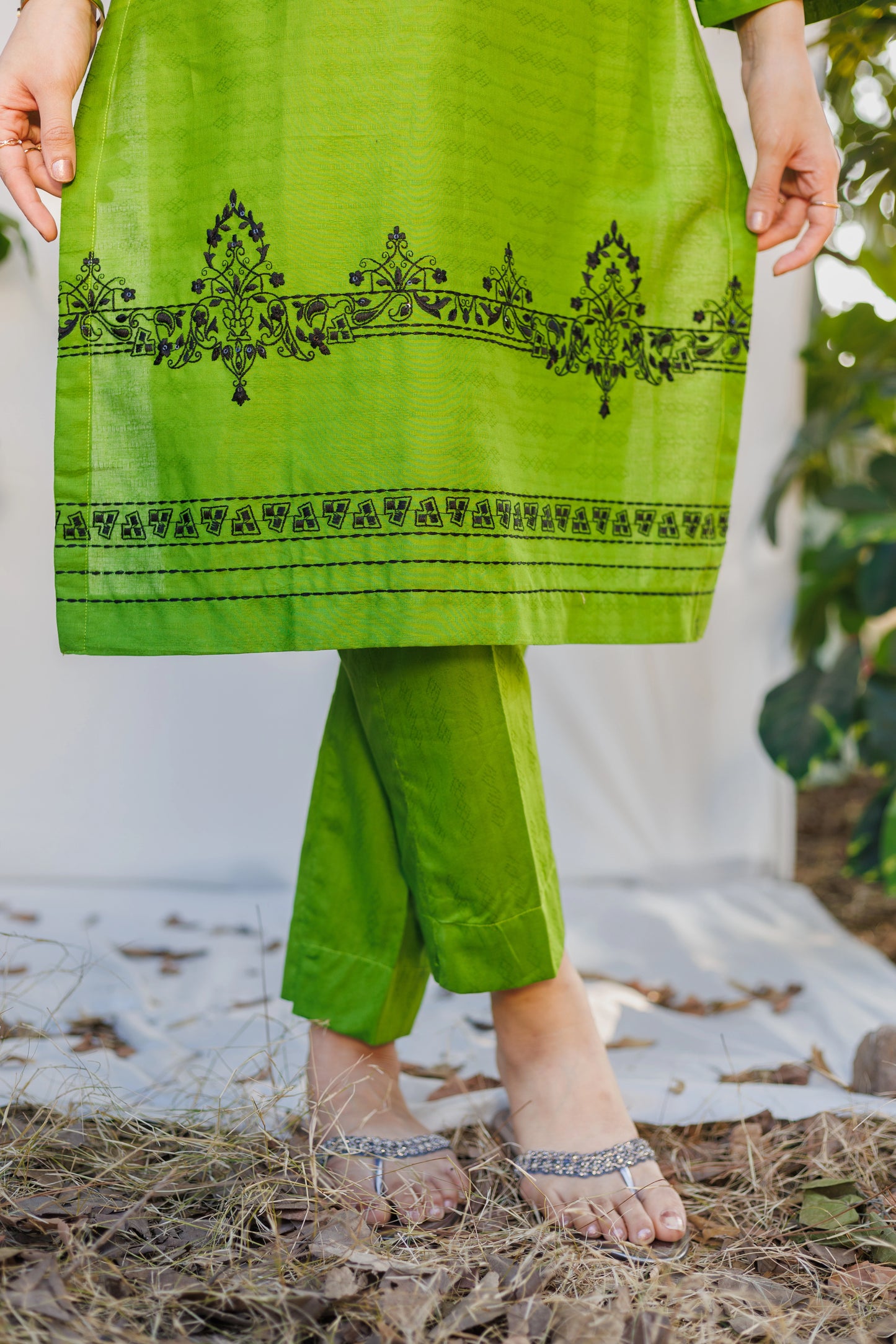 Gina Pine- Luxury Embroidered 2PC Lawn Dress