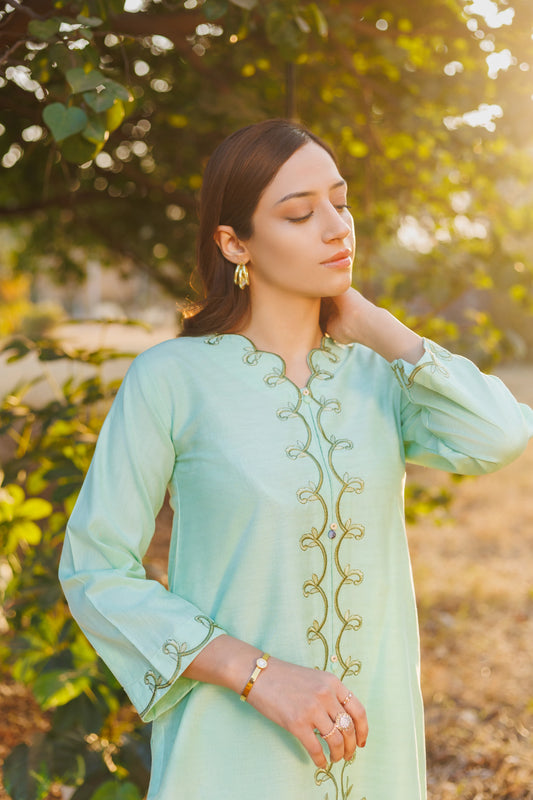 Aura- Luxury Embroidered 2PC Lawn Dress