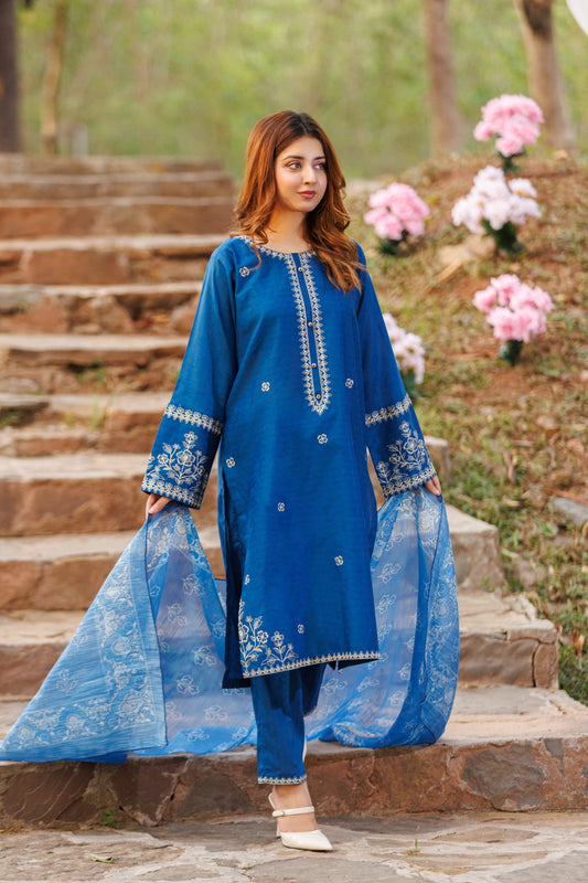 PEARLS- Luxury Embroidered 3-PC Lawn Dress