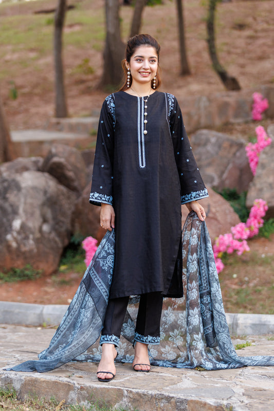 MOONLIGHT - Luxury Embroidered 3-PC Lawn Dress