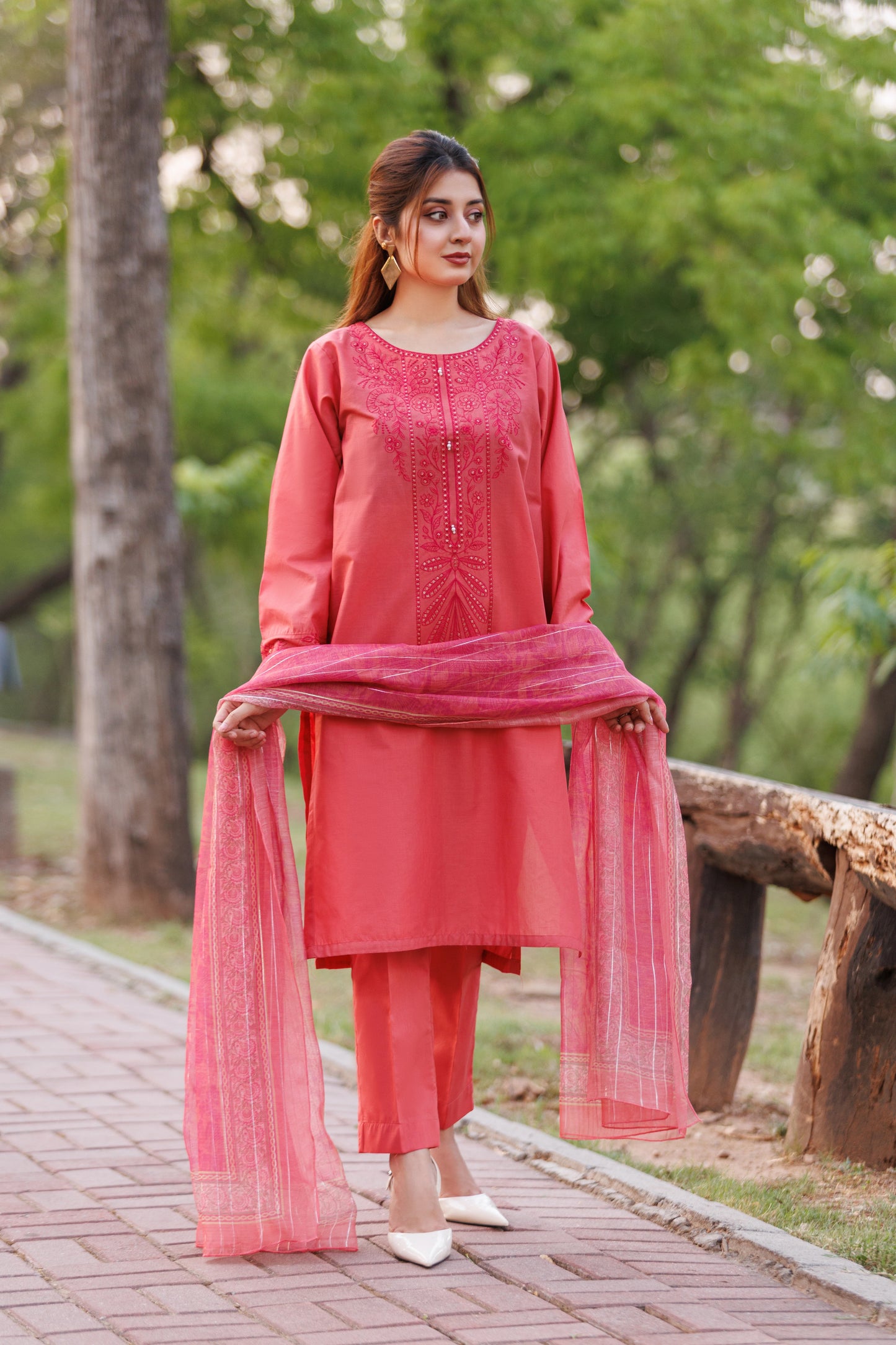 BELLEROSE - Luxury Embroidered 3-PC Lawn Dress
