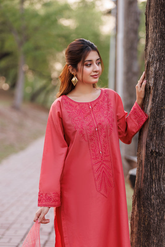 BELLEROSE - Luxury Embroidered 3-PC Lawn Dress