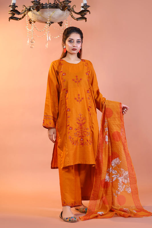 CANARY - Luxury Embroidered 3-PC Lawn Dress