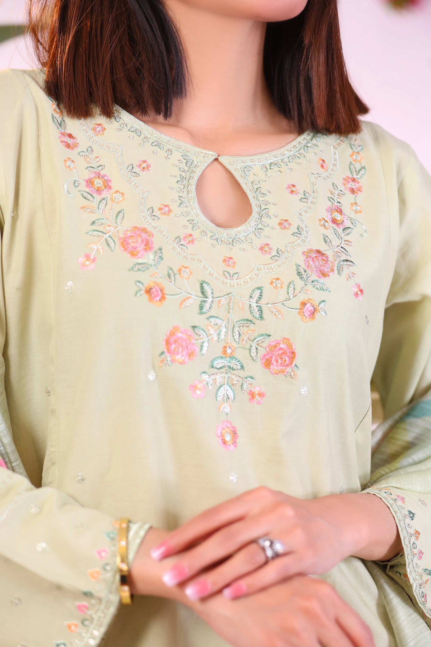 EMERALD- Luxury Embroidered 3-PC Lawn Dress