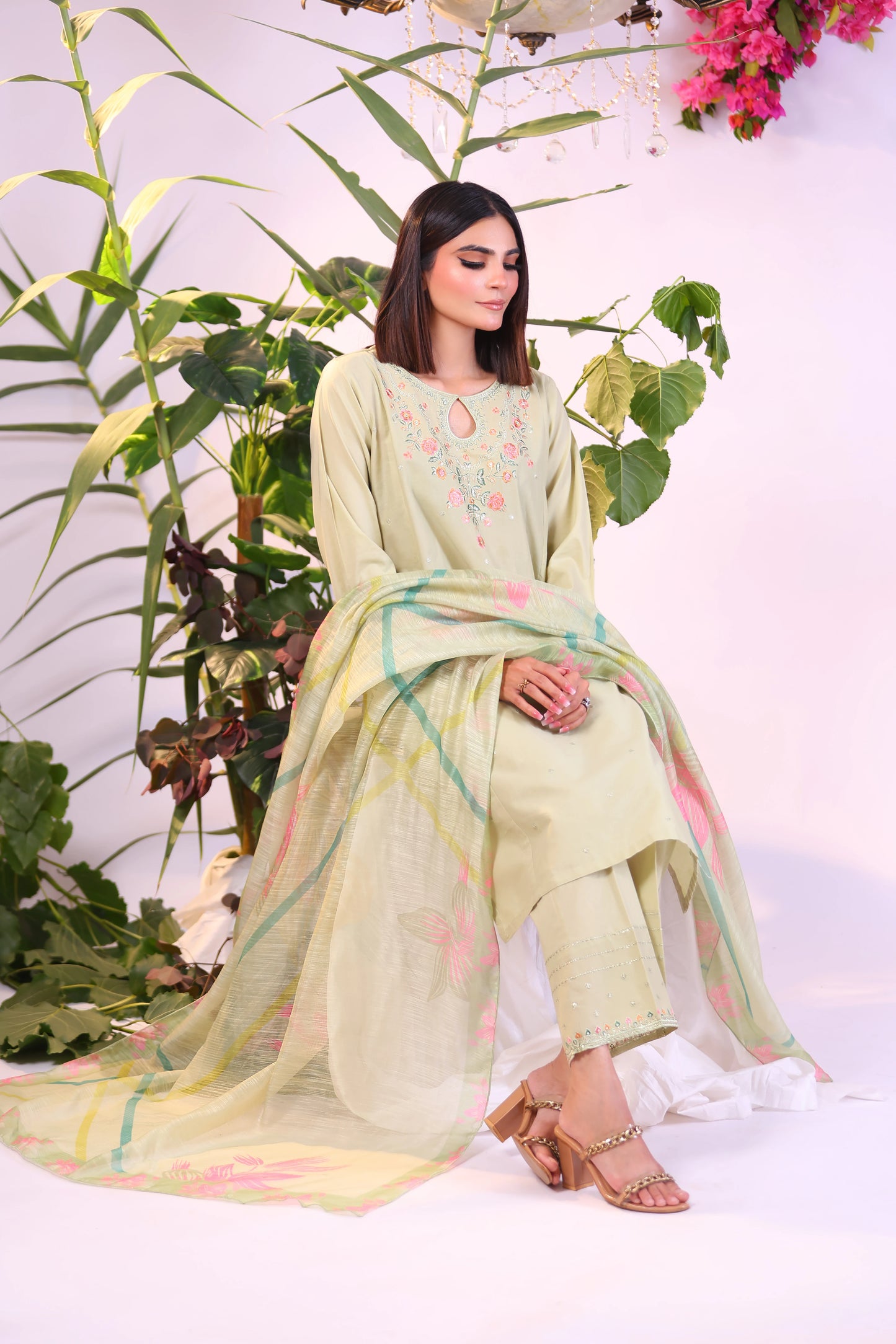 EMERALD- Luxury Embroidered 3-PC Lawn Dress