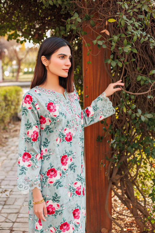 Rosewood - Embroidered 2PC Stitched Lawn Dress