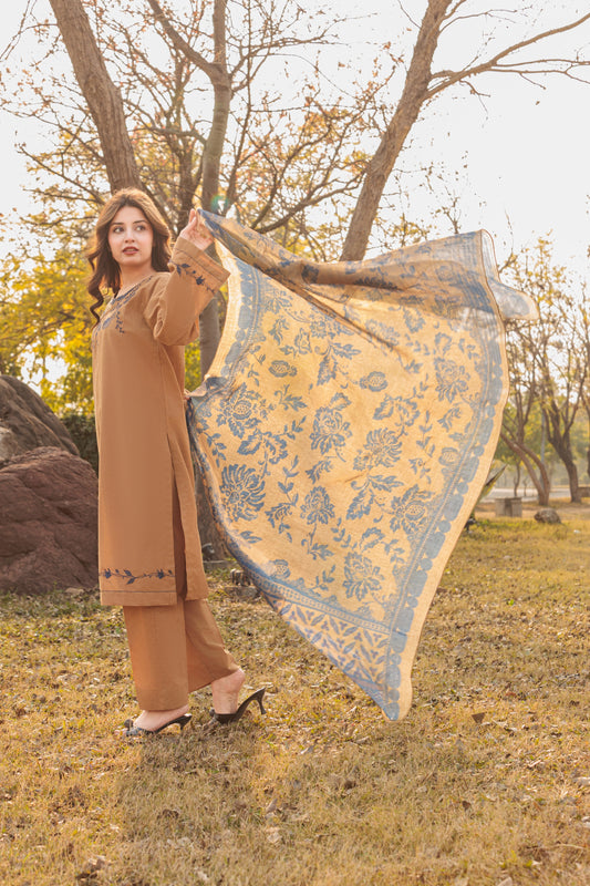 LAVENA Embroidered 3-PC Lawn Dress