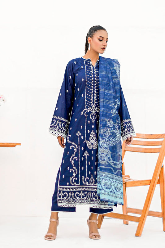 KOYAL 3pc Stitched Embroidered Lawn Dress
