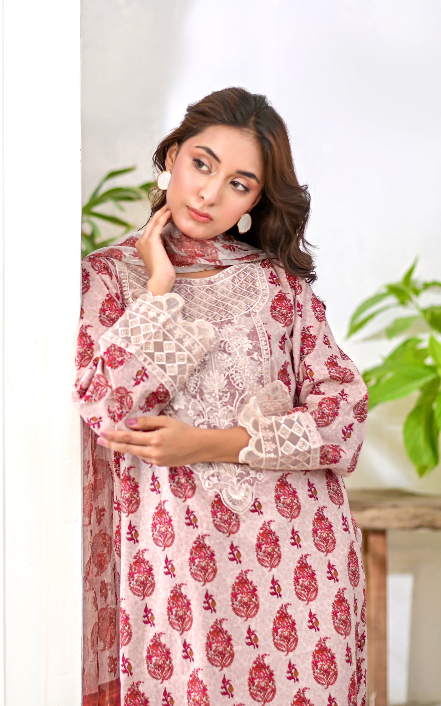 RUBY ROUGE - Embroidered 3-PC Lawn Dress