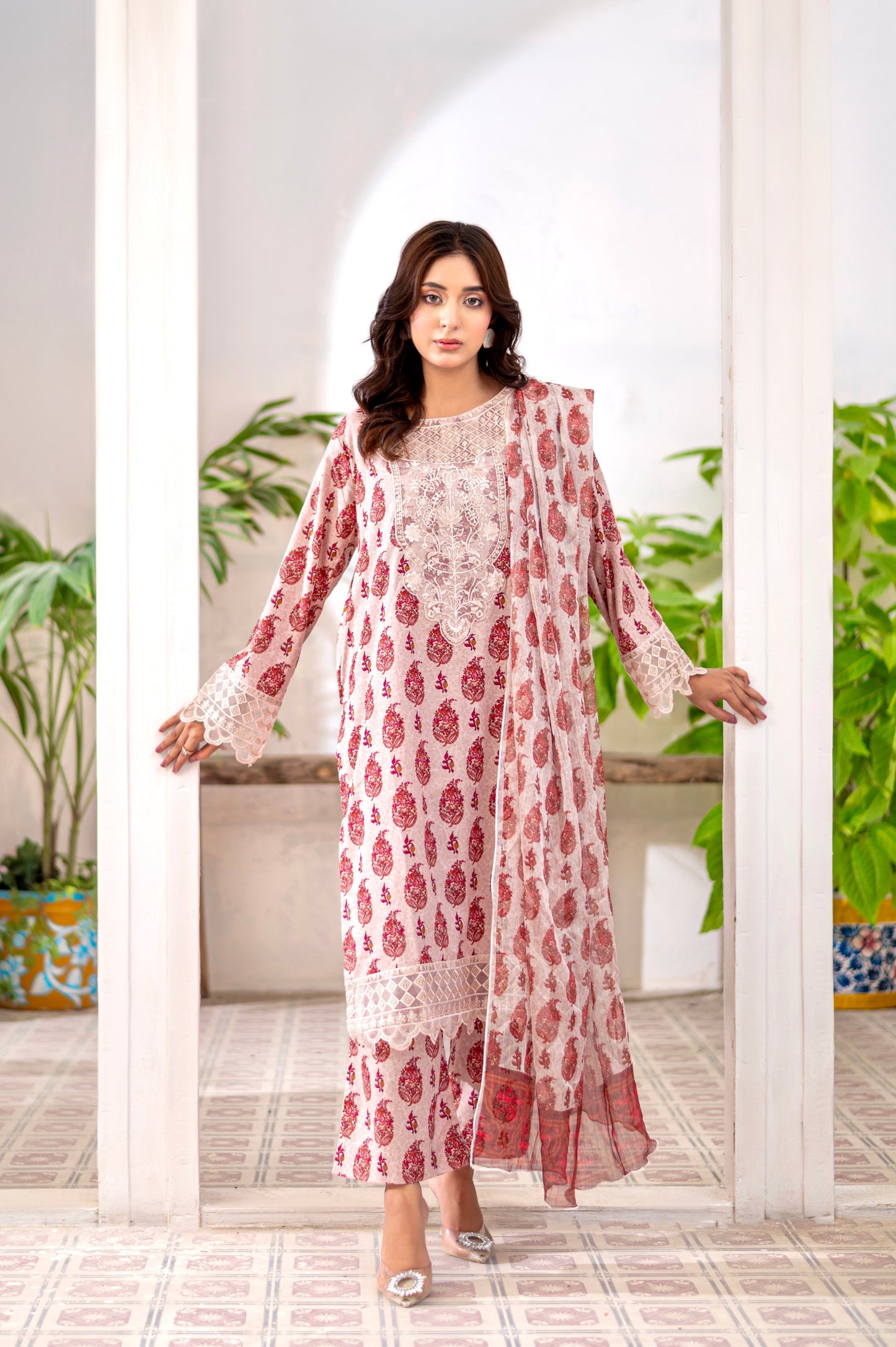 RUBY ROUGE - Embroidered 3-PC Lawn Dress