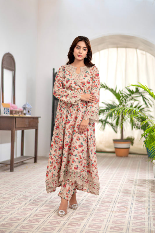 ROSY DUSK - Embroidered 2-PC Lawn Dress