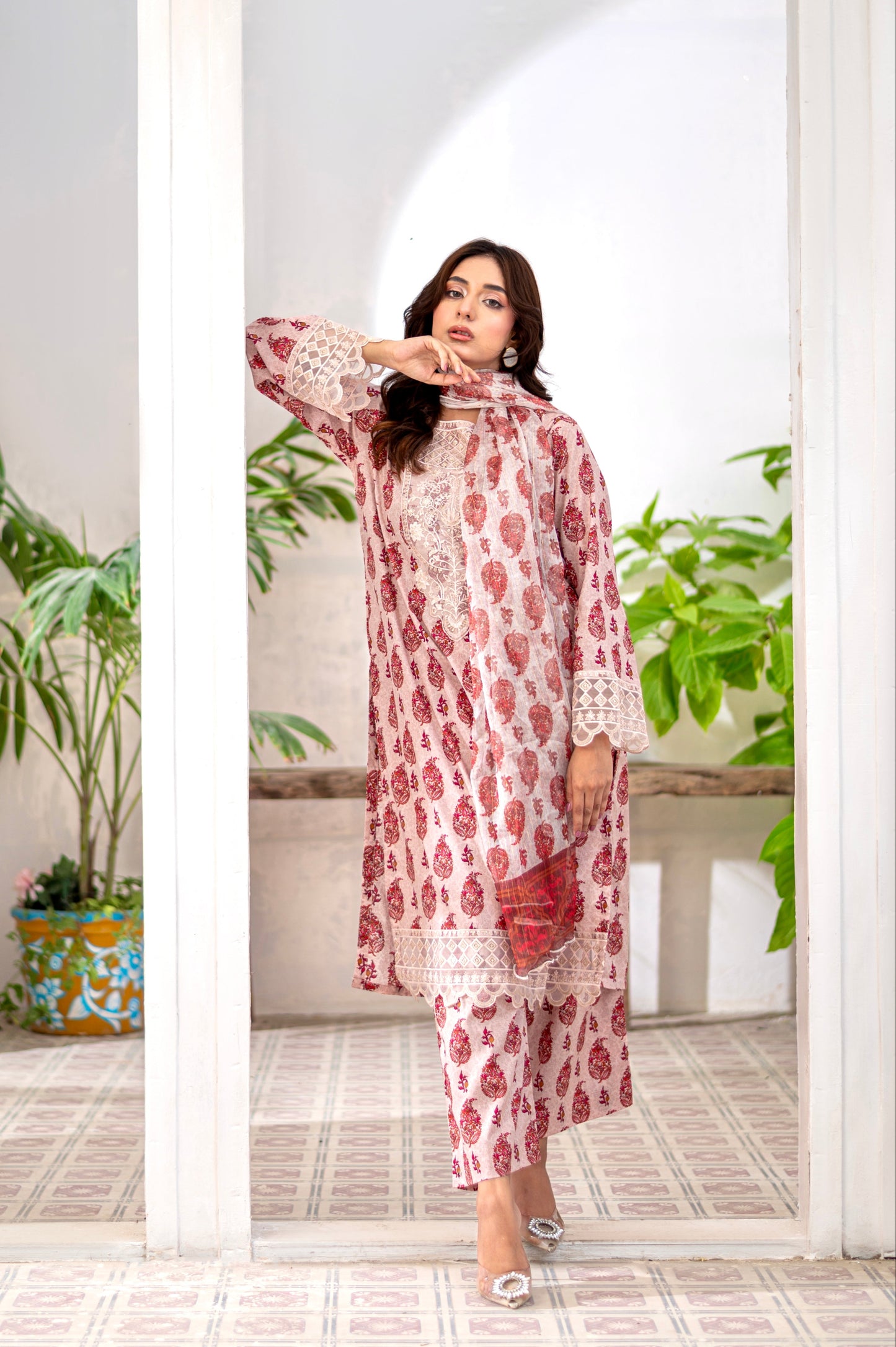RUBY ROUGE - Embroidered 3-PC Lawn Dress