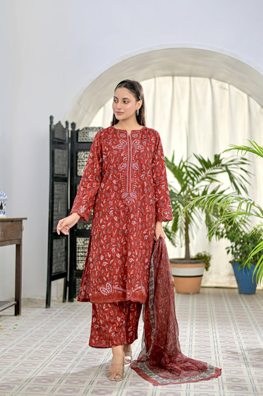SAIBAH - Embroidered 3-PC Lawn Dress