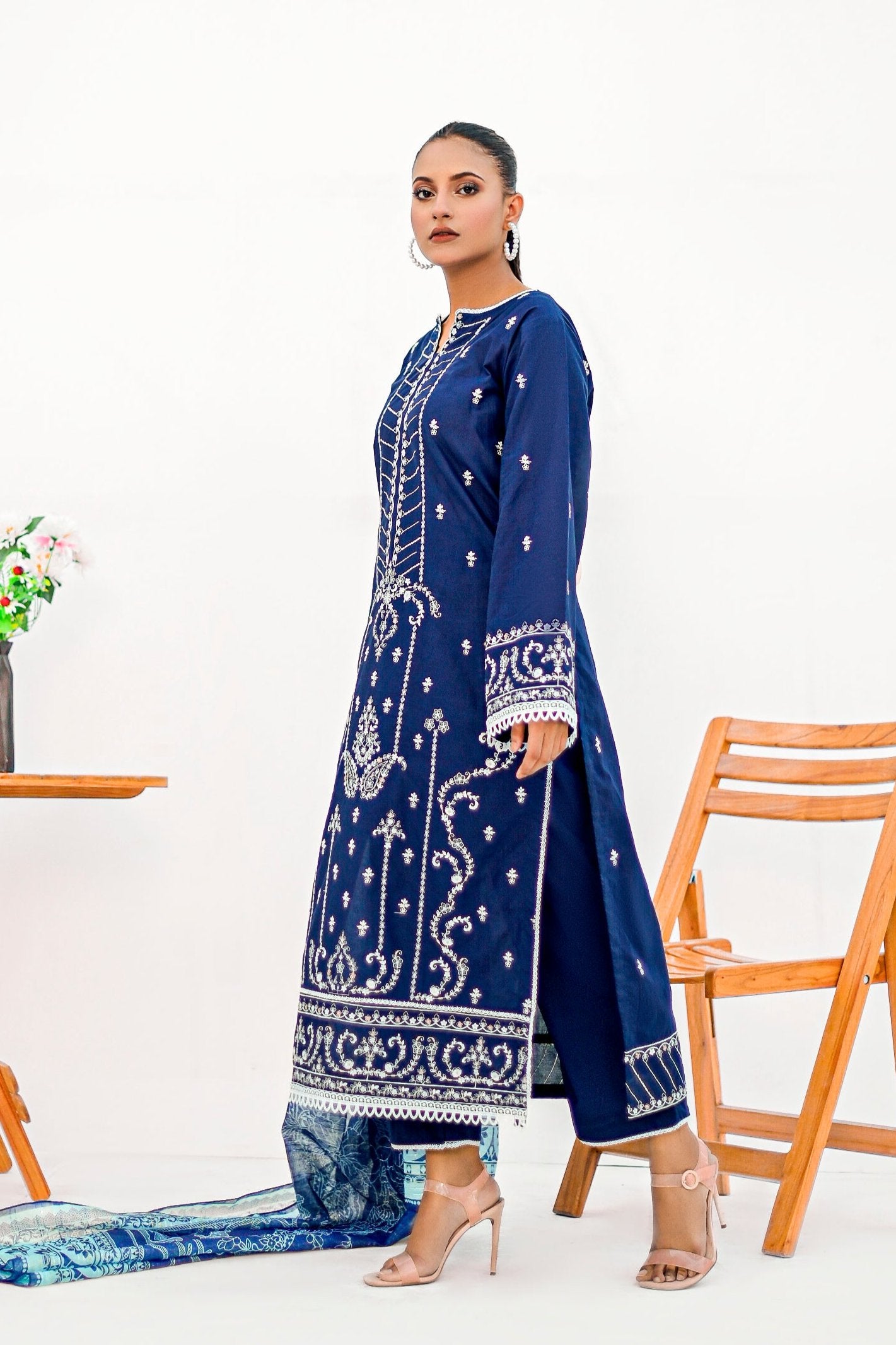KOYAL 3pc Stitched Embroidered Lawn  Dress