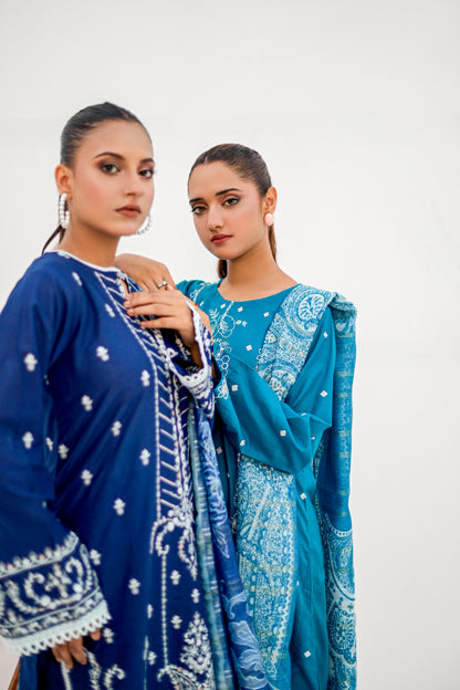 KOYAL 3pc Stitched Embroidered Lawn  Dress