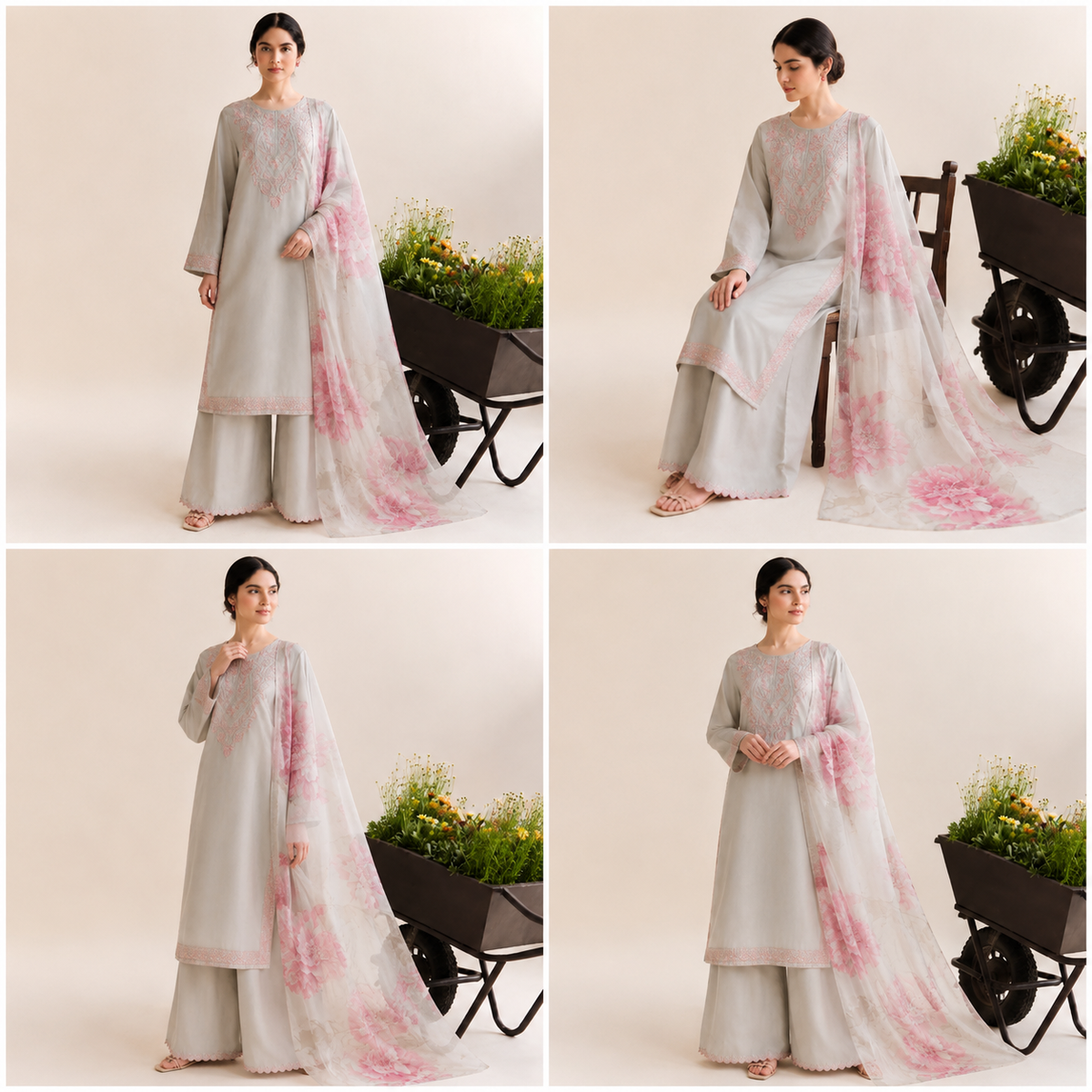 Pearl Ivory Embroidered 3-PC Lawn Dress