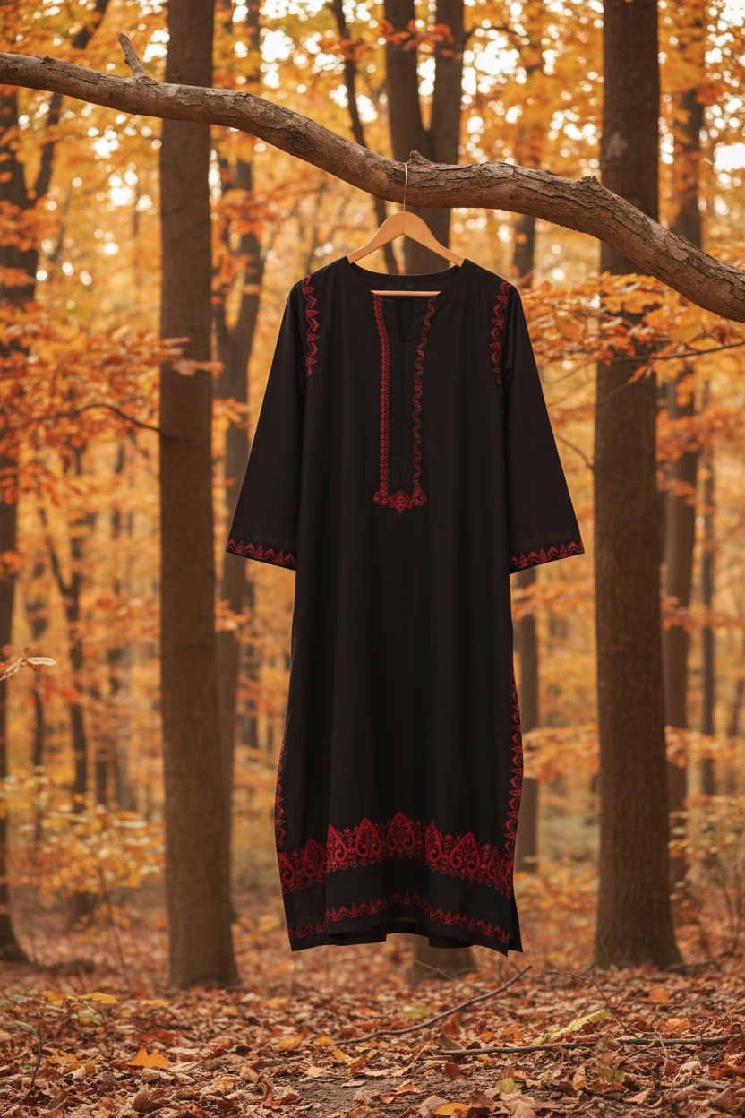 Midnight- Khaddar Embroidered 2 Piece Dress