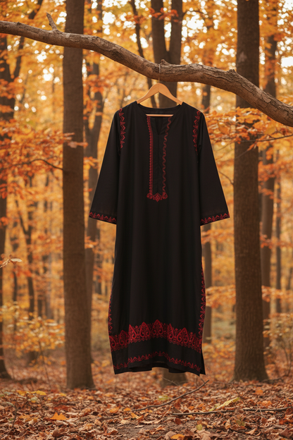 Midnight- Khaddar Embroidered 2 Piece Dress