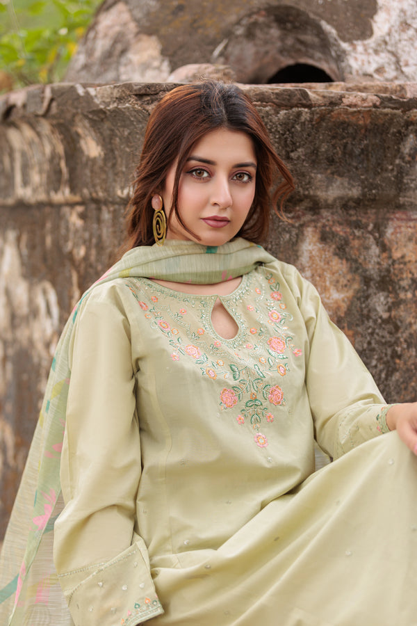 EMERALD- Luxury Embroidered 3-PC Lawn Dress