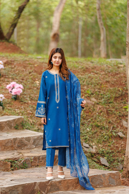 PEARLS- Luxury Embroidered 3-PC Lawn Dress