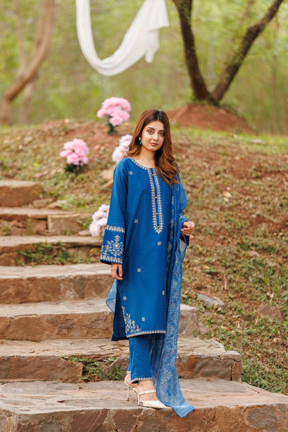 PEARLS- Luxury Embroidered 3-PC Lawn Dress