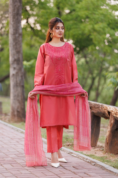 BELLEROSE - Luxury Embroidered 3-PC Lawn Dress