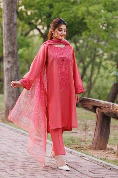 BELLEROSE - Luxury Embroidered 3-PC Lawn Dress