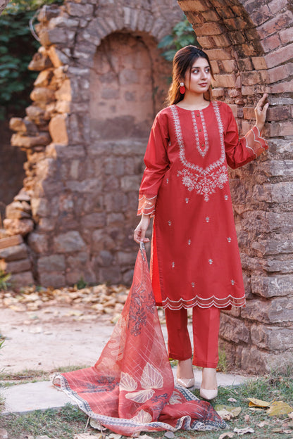 ZIRCON- Luxury Embroidered 3-PC Lawn Dress