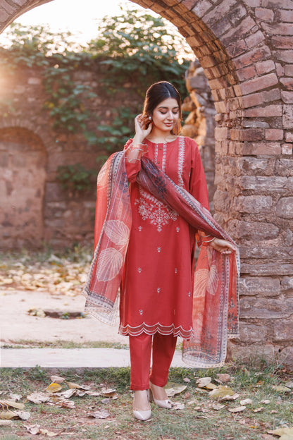ZIRCON- Luxury Embroidered 3-PC Lawn Dress