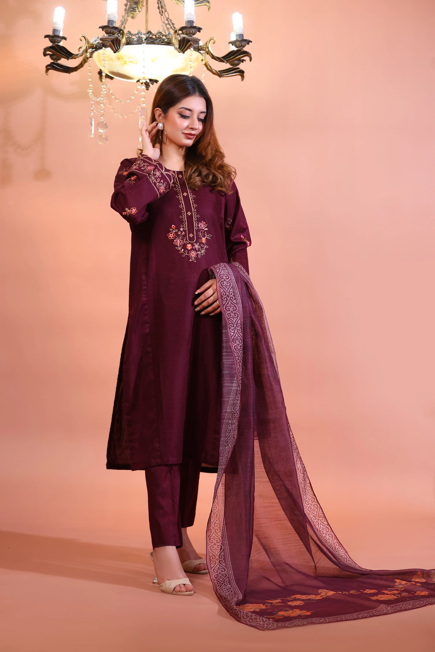 NASHWA - Luxury Embroidered 3-PC Lawn Dress