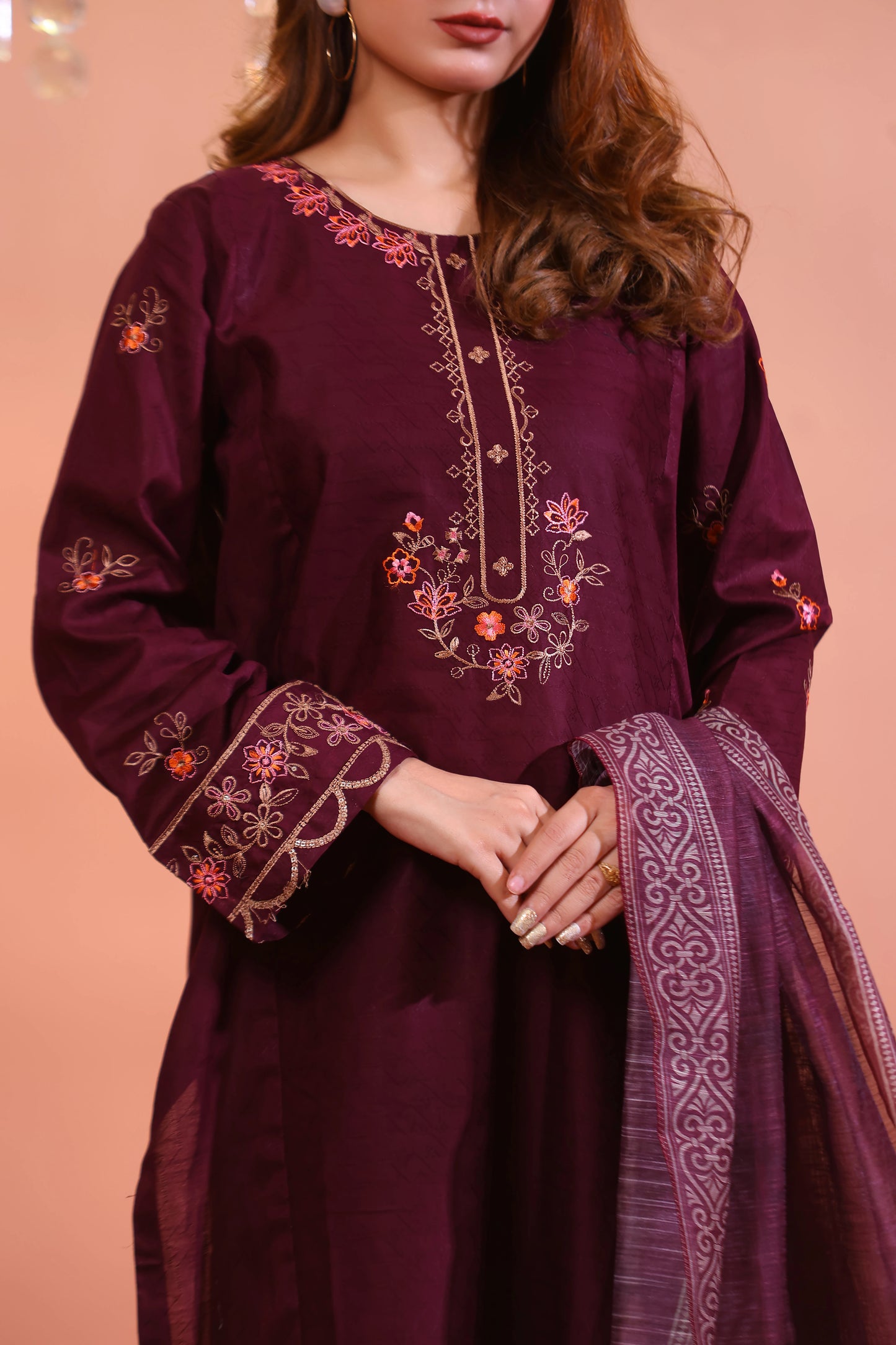 NASHWA - Luxury Embroidered 3-PC Lawn Dress