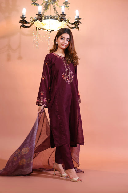 NASHWA - Luxury Embroidered 3-PC Lawn Dress
