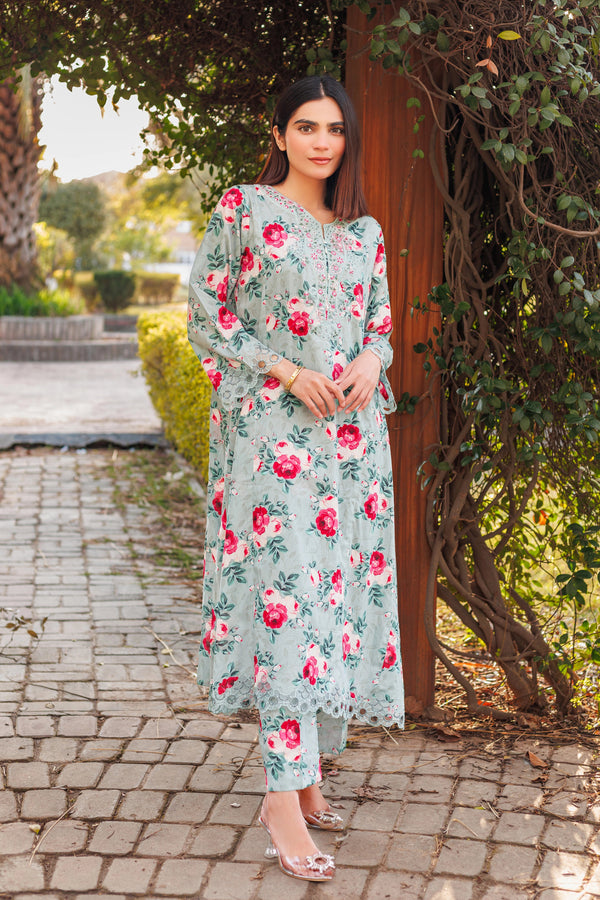 Rosewood - Embroidered 2PC Stitched Lawn Dress