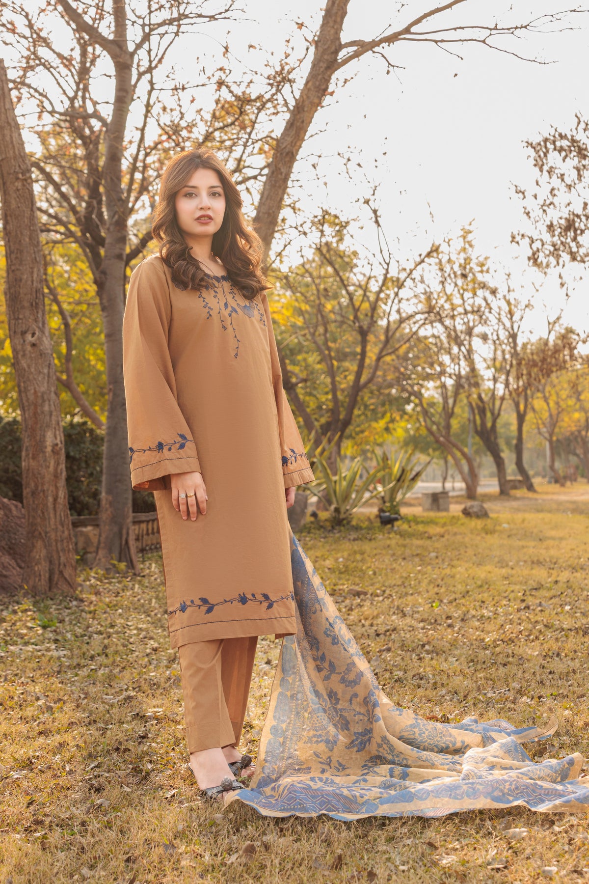 LAVENA Embroidered 3-PC Lawn Dress