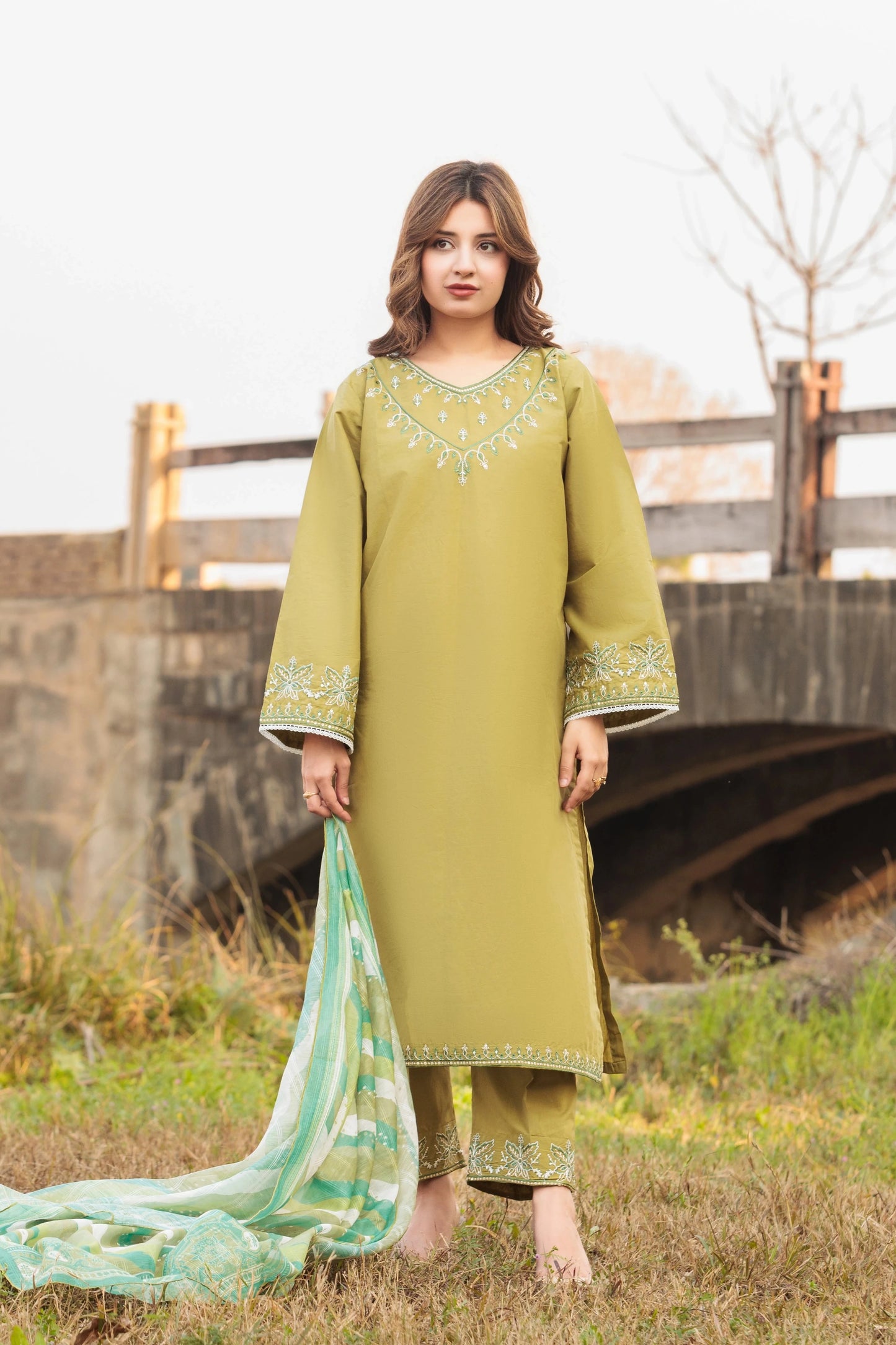 RUBINA Embroidered 3-PC Lawn Dress