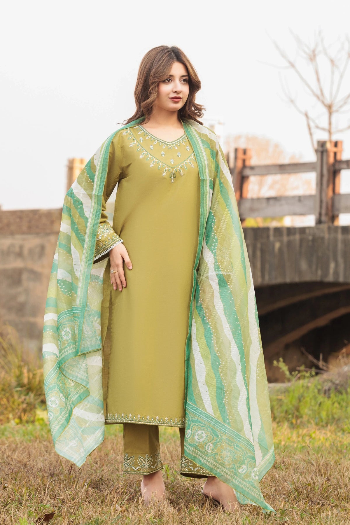 RUBINA Embroidered 3-PC Lawn Dress