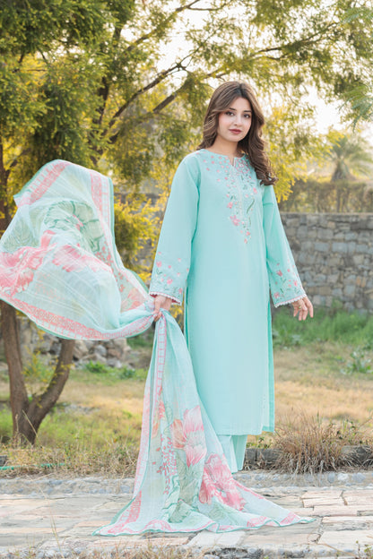 NERINA Embroidered 3-PC Lawn Dress