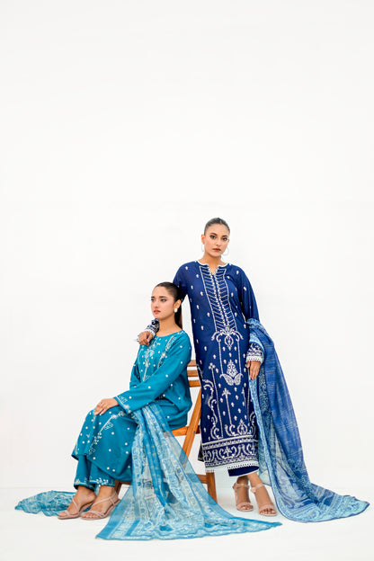 KOYAL 3pc Stitched Embroidered Lawn  Dress