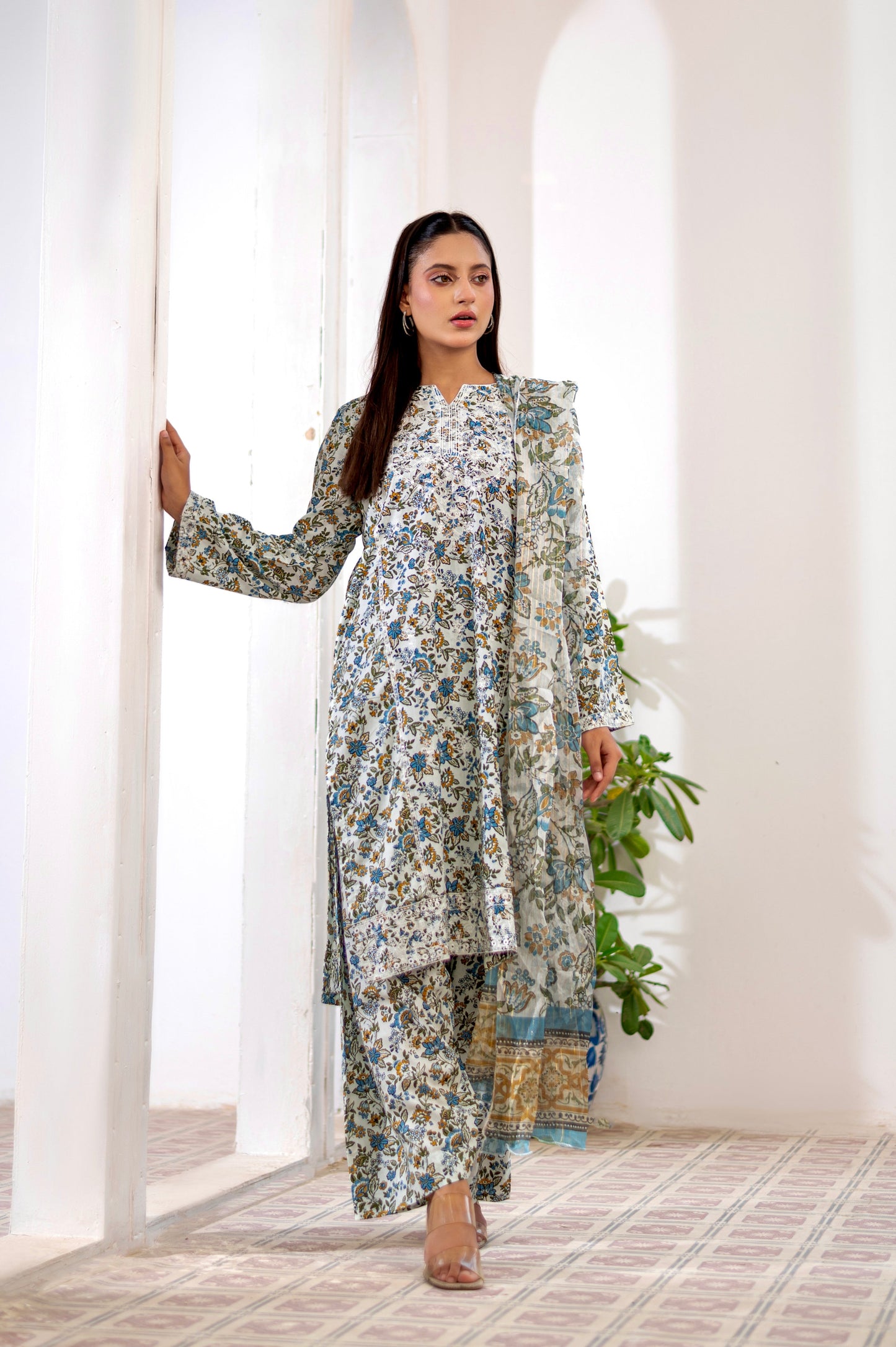 CITRINE - Embroidered 3-PC Farshi Shalwar Lawn Dress