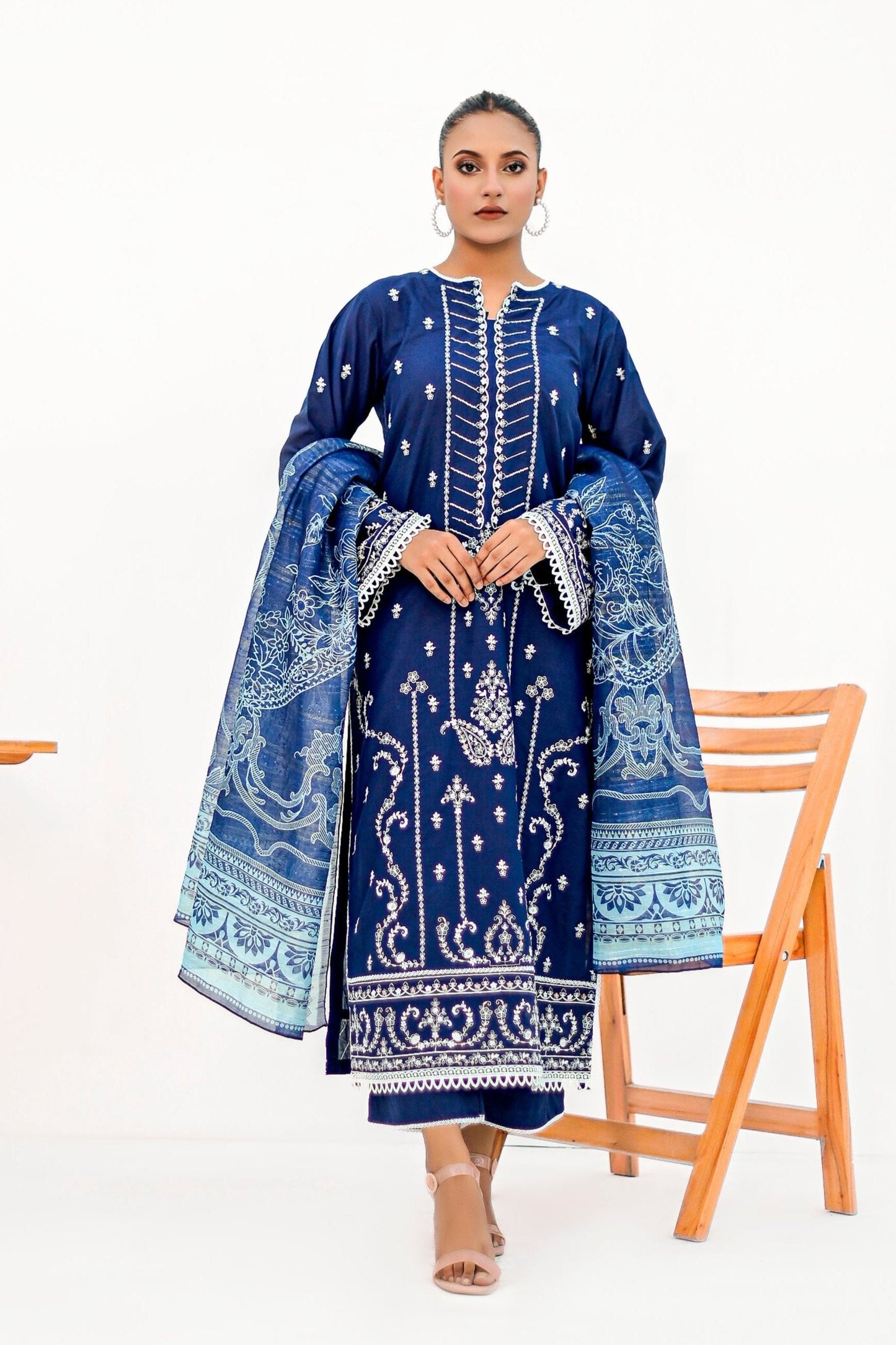 KOYAL 3pc Stitched Embroidered Lawn  Dress