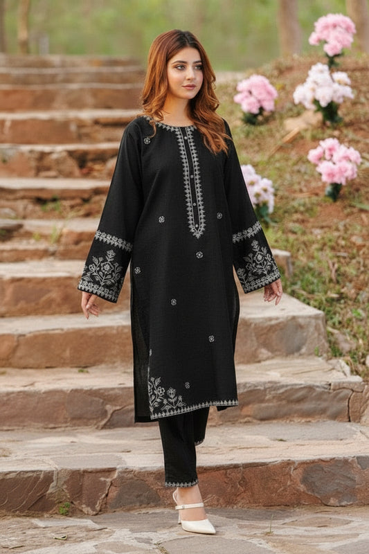 Dreamy Dust- Embroidered2-PC Khaddar Dress