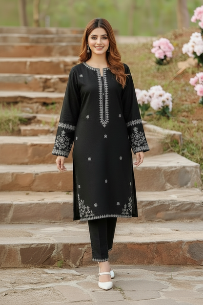 Dreamy Dust- Embroidered2-PC Khaddar Dress