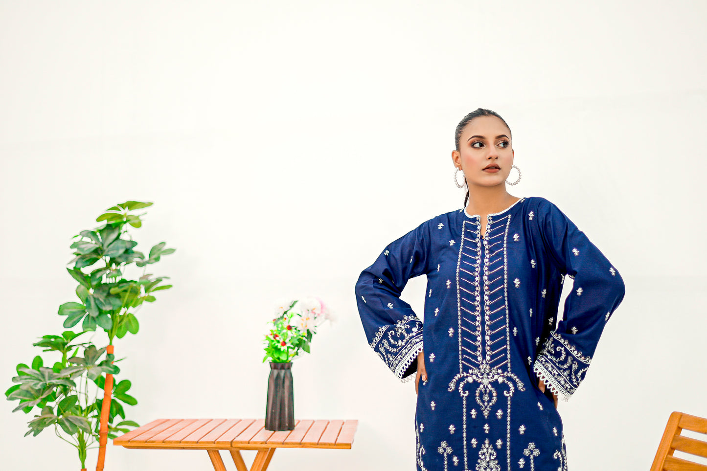 KOYAL 3pc Stitched Embroidered Lawn  Dress